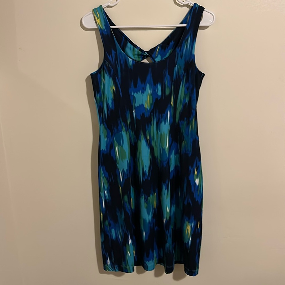 EDDIE BAUER Womens Watercolor Stretchy Tank Sundress Size S